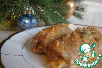 Мясные рулетики с инжиром и голубым сыром