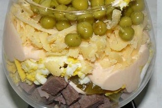 Салат-коктейль с языком