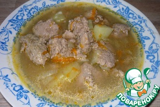 Суп с клецками из потрошков