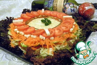 Многослойный витаминный салат "Зимний цветок"