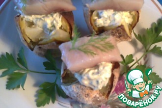 Печёный картофель с селёдочкой