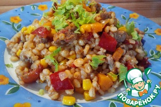 Перловка с овощами и фаршем
