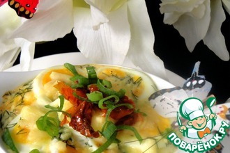 Запечённый лосось с яйцами