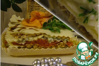 Лазанья с рыбой и горгонзолой. Холодный и горячий варианты