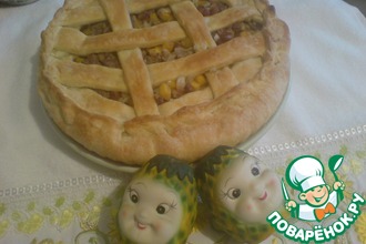 Пирог "Считается" с мясом, фасолью и тыквой