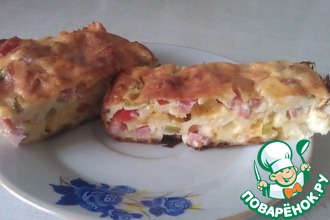Творожная запеканка с ветчиной
