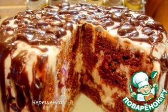Шоколадный торт с творожно-йогуртовым кремом