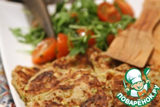 Постные оладьи из фасоли лима и кабачка
