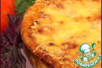 Открытый мясной пирог из кольраби
