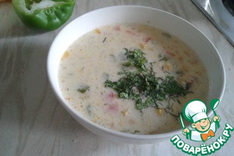 Пестрый кукурузно-сырный супчик
