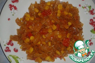 Тушеная капуста с кукурузой