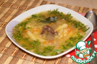 Суп с куриными потрошками