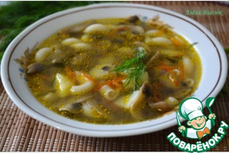 Грибной суп с макаронами