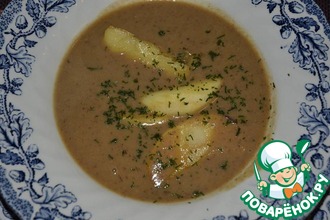 Суп-пюре из каштанов с яблоками и шампанским
