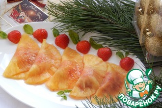 Равиоли из ананаса, маринованного в коньяке