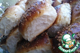 Булочки йогуртовые с творожной и карамельной начинками