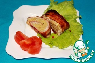 Куриный рулет, фаршированный кускусом