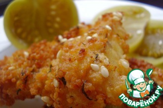 Палочки минтая в панировке из кус-куса