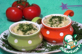 Яйца с рисом под грибным соусом