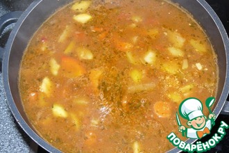 Овощной суп с мясом