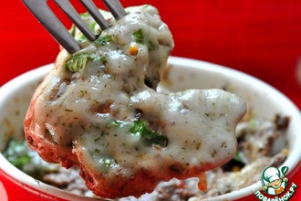 Куриная печень, запеченная в сырном соусе