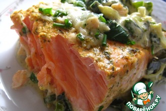 Маринованная семга, запеченная с соусом