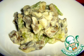 Сердце бешамель с фасолью и шампиньонами