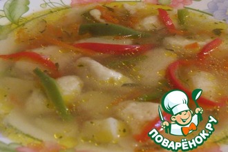 Суп с чесночными клецками