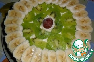 Бисквит с киви и бананом