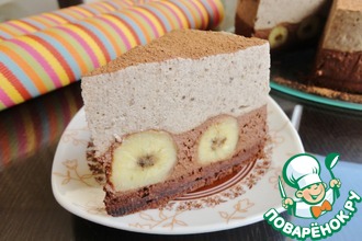 Торт с банановым и шоколадным муссом