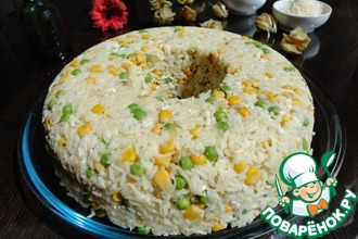 Рис с курицей, горошком и кукурузой