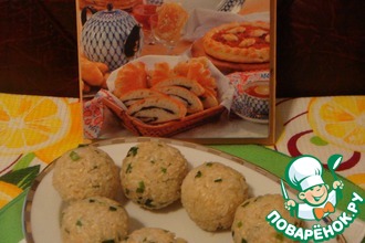 Шарики из риса с кунжутом, миндалем и зеленым луком