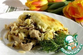 Курица с рисом под соусом "Морнэ"