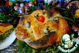Итальянская пасхальная коса с начинкой