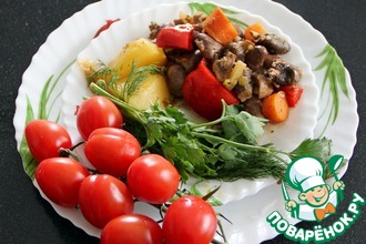 Куриные сердечки тушеные