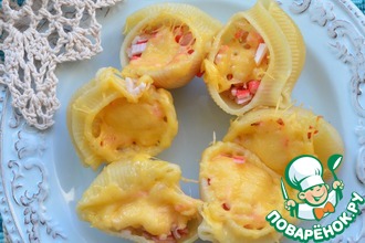 Конкильони с крабовыми палочками
