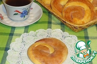 Булочки-лепёшки с сыром и брусничным соусом