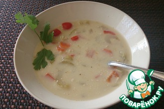Суп сливочный грибной с овощами