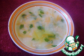 Пшенный суп с чесноком