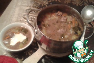 Рассольник "Нежный" с куриной печенью