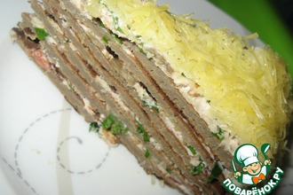 Печеночный торт с баклажанами