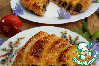 Грибной пирог-спираль
