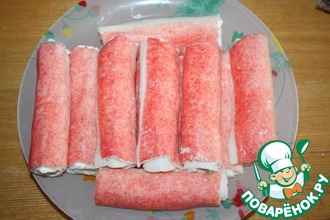 Фаршированные крабовые палочки со шпротами