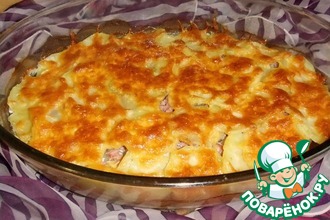Картофельная "лазанья" с ветчиной