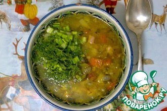 Рассольник "Южный" из копчёной рульки