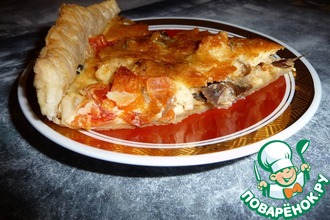 Слоеный пирог с курицей и моцареллой
