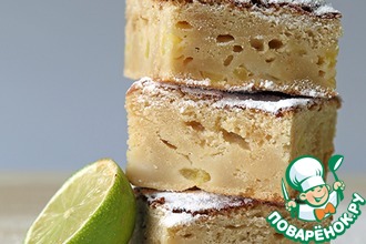 Бисквит с маскарпоне, яблоками и лаймом