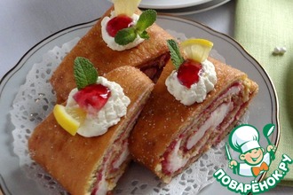 Лимонный рулет с джемом