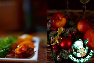 Тёплый салат с куриной грудкой и нектаринами