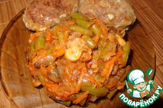 Гарнир из стручковой фасоли с грибами